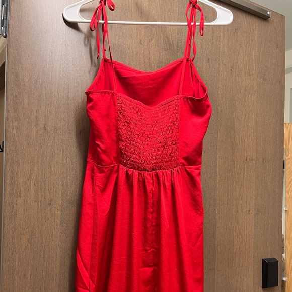 Tie shoulder ruffle hem fit and flare dress from Express - Picture 5 of 5